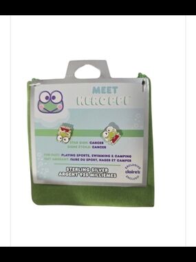 Sanrio Keroppi Sterling Silver 925 Stud Earrings Cancer NWT Claire’s